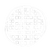 Circular grid waffle cover with geometric pattern on a white background