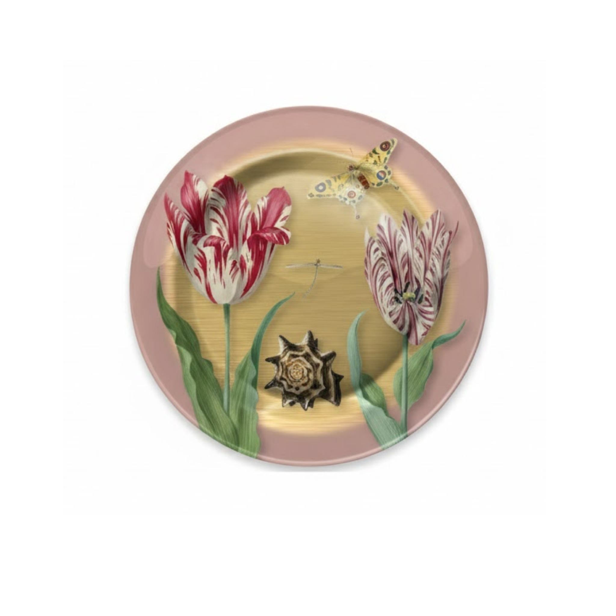 Tin plate 26 cm - Tulips pink